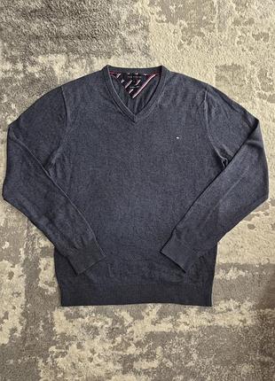 Светр кофта чоловіча томмі хілфігер с-м / tommy hilfiger, синя, s-m