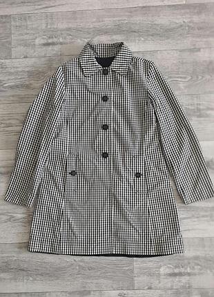 Жіночий плащ max mara weekend двосторонній чорно-білий у клітинку