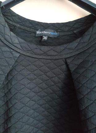 Черная блуза с объемными рукавами и баской2 фото