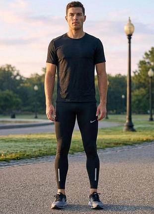 Мужские спортивные беговые тайтсы лосины nike dri-fit power running