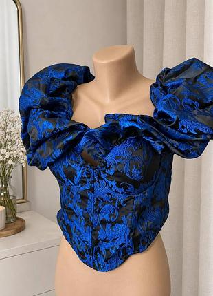 💙 бренд: boohoo
💙 размер:тенце 14 / us 10 / eu 42 / de 40
💙 цвет: черный + электрический синий
💙 состояние: новый 
💙 застежка: молния сзади