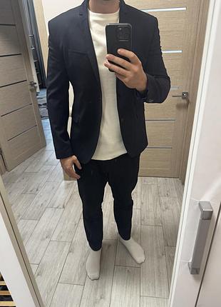 Чоловічий піджак темно-синій від zara /54р