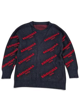 Жакардовий светр з логотипом balenciaga,