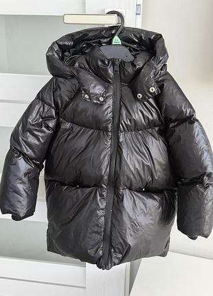 Пуховик дитячий zara зимовий чорний 110 см. unisex