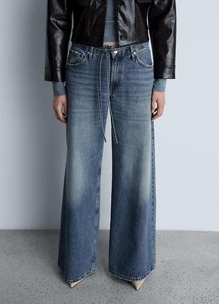 Широкі сині джинси mango wide leg оверсайз вайд лег