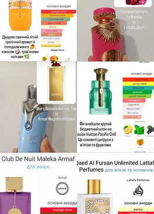 Парфуми духи арабські аналоги lattafa armaf maleka french avenue jouri herera tilia