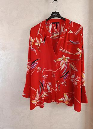 Яскрава квіткова блуза marks & spencer collection (розмір uk 20 / eur 48 / xxl-3xl)