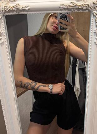 Топ в рубчик zara