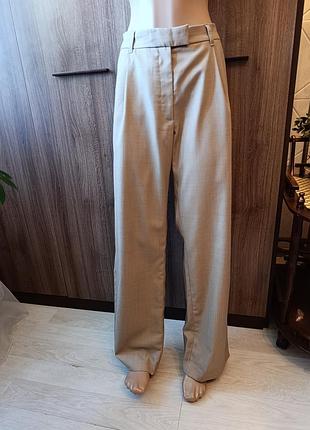Брюки женские прямые широкие h&amp;m pp eur 44 175/84 бежевые