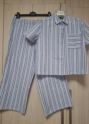 Домашній одяг жіночий tommy hilfiger у смужку, розмір l, 100% бавовна