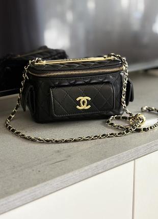 Сумка для жінок chanel чорна стьобана