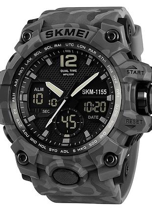 Часы для кемпинга и отдыха skmei 1155bcmgy, часы туристические для выживания военной тематики vu-99