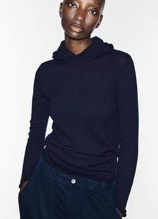 Вовняний мʼякий светр синій zara new
