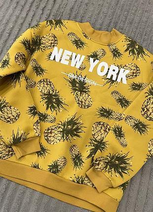 Толстовка світшот new york на флісі