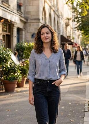 Рубашка женская zara в полоску s
