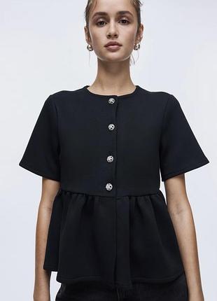 Топ блуза з баскою h&m m