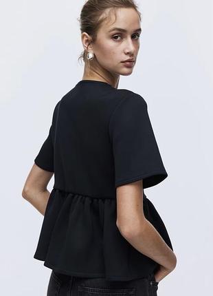 Топ блуза з баскою h&m m 3
