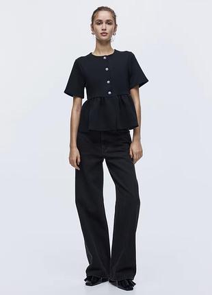 Топ блуза з баскою h&m m 2