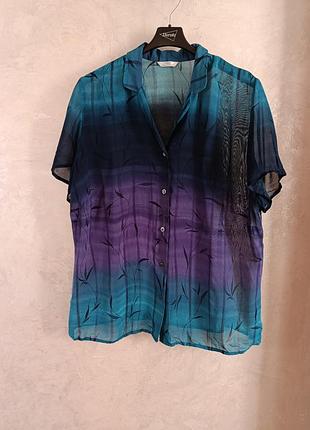 Легка шифонова блуза градієнт st michael / marks & spencer (розмір uk 18 / eur 46-48 / xxl)