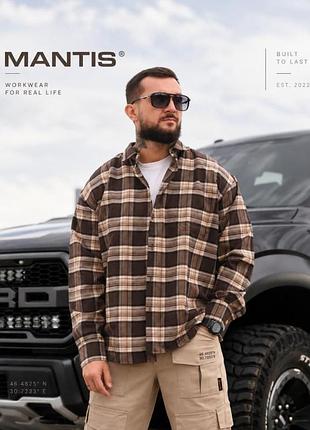 Рубашка оверсайз mantis® workman shirt- brownstone plaid