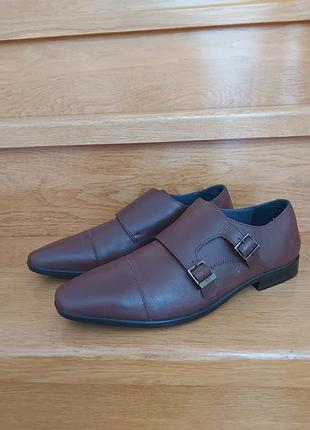 Коричневые  туфли-монки  borelli 43 р.