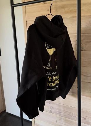 Худі жіноче pull&bear чорне на флісі