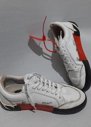 Off- white virgil abloh atmosphere 2013 белые кеды из зернистой кожи 39 размер