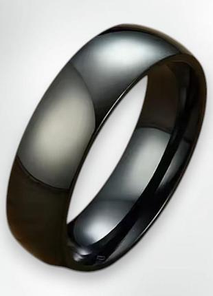 Класичне обручне кільце з титанової хірургічної сталі liresmina jewelry 6 мм чорне розмір 20