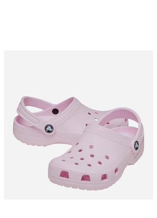 Детские кроксы-сабо для девочки crocs classic kids clog t бледно-розовые р с 7 р.23-24 ст 14 см