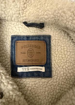 Куртка чоловіча джинсова pull&bear з хутром 2