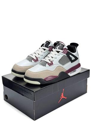 Nike air jordan 4 retro psg white burgundy black