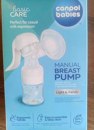 Ручной молокоотсос canpol babies basic care (канпол)