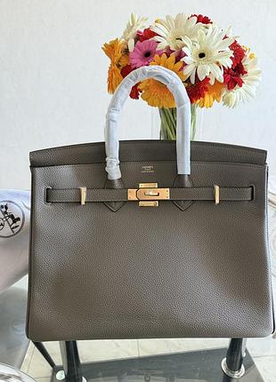 Сумка hermès birkin 35 gris meyer togo