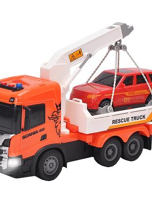 Игровой набор серии "big truck" – эвакуатор scania с машиной (свет, звук)