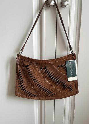 Сумка laura ashley натуральна замша вінтаж багет