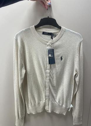 Новий оригінальний кардиган polo ralph lauren бежевий меланж xl