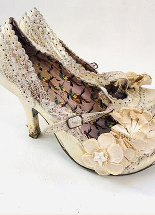 Колекційні весільні туфлі туфлі мереживні irregular choice cortesan floral з квітами, р.41