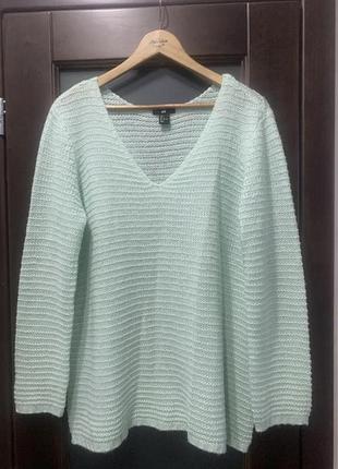 Ніжний светр, джемпер h&m м'ятний  розмір на етикетці l, підійде на xxl