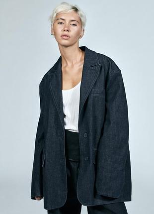 Джинсовый жакет оверсайз zara