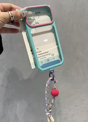 Прозорий чохол з ремінцем для iphone 17 pro max
