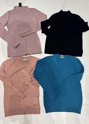 Жіночі светри massimo dutti та h&m, рожевий, чорний, персиковий, бірюзовий