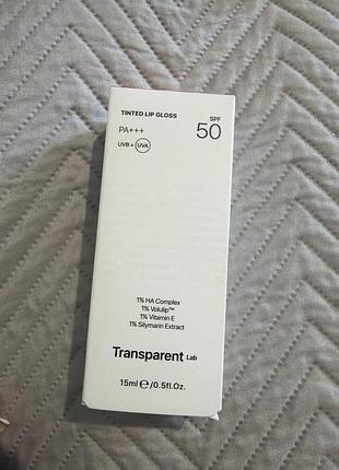 Тінт для губ transparent lab tinted lip gloss spf 50 15 мл