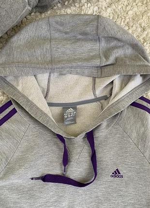 Худі в сірому кольорі на флісі adidas 2