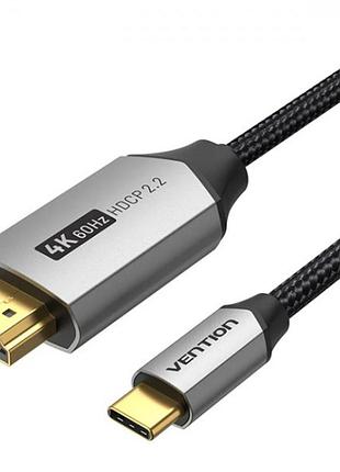 Кабель vention usb 3.1 type-c m – hdmi m 2м v2.0 4k 60гц aluminum alloy для передачі відеосигналу (crbbh)