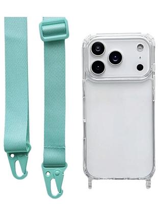 Чохол прозорий з ремінцем crossbody для iphone 15pro