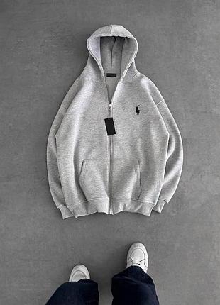 Чоловіча кофта polo ralph lauren в сірому кольорі
