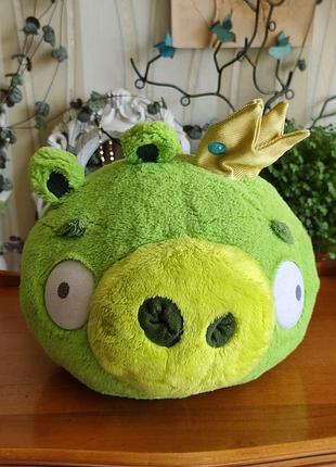 Мягкая игрушка angry birds король свиней с короной / angry birds king pig rovio plush