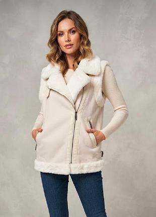Стильный теплый меховой жилет женская безрукавка / жилет k.zell paris 🧥✨