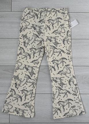 Baby gap дитячі трикотажні штанці-кльош з єдинорогами 4, 4, 5 років