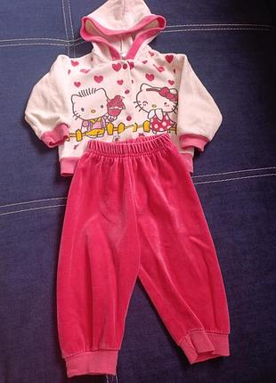 Костюм для дівчинки hello kitty, рожевий, велюр